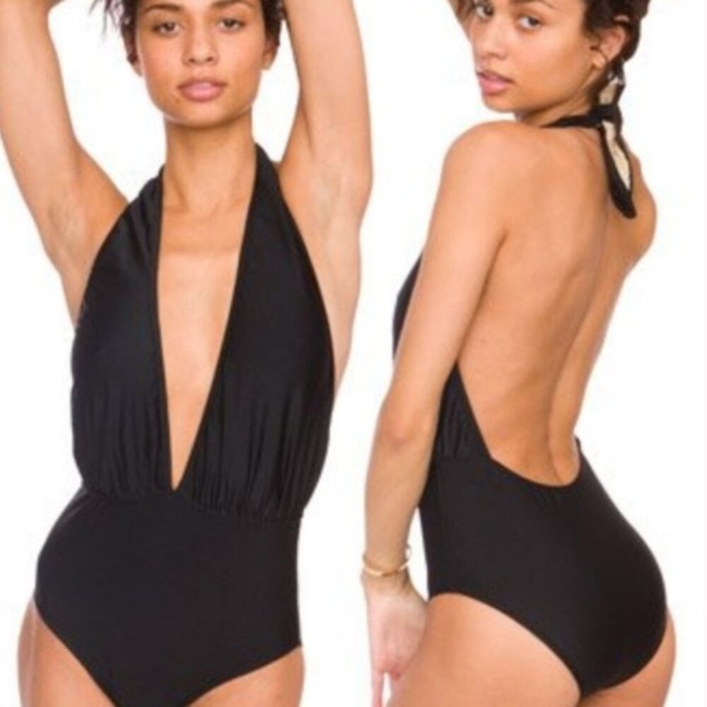 American Apparel Black One Piece Swimsuit